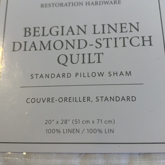 Restoration Hardware Belgian White Standard Sham - Picture 3 of 3